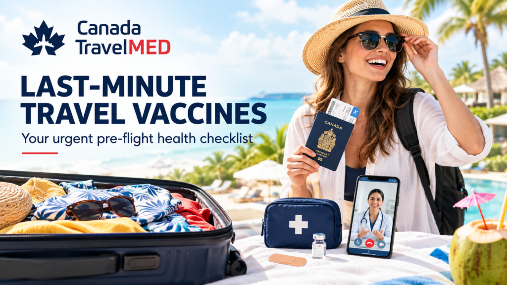 You just snagged an unbelievable all inclusive package on SellOffVacations for a flight leaving next Friday. You are tossing swimsuits into your suitcase but completely forgot about your travel health. It is a massive misconception that missing the standard six week immunization window means you are entirely out of luck. Accelerated vaccine schedules and standby antibiotic kits provide rapid defense so you can hit the beach without panicking about getting sick. Key Takeaways Accelerated dosing protocols compress standard immunization timelines into just a few weeks or days. A single shot of Hepatitis A offers robust partial protection within two weeks of your departure. Securing a standby traveler diarrhea kit via a low-cost telehealth visit saves your vacation from foodborne illness. Local pharmacies across Ontario can fulfill urgent prescriptions immediately after your virtual consultation.